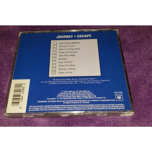 JOURNEY cd ESCAPE steve perry neal schon VCK-37408 canada - Picture 2 of 10